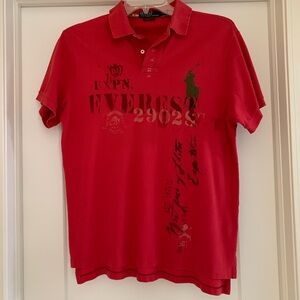 Ralph Lauren MENS Red Graphic Polo Shirt- 100% cotton
